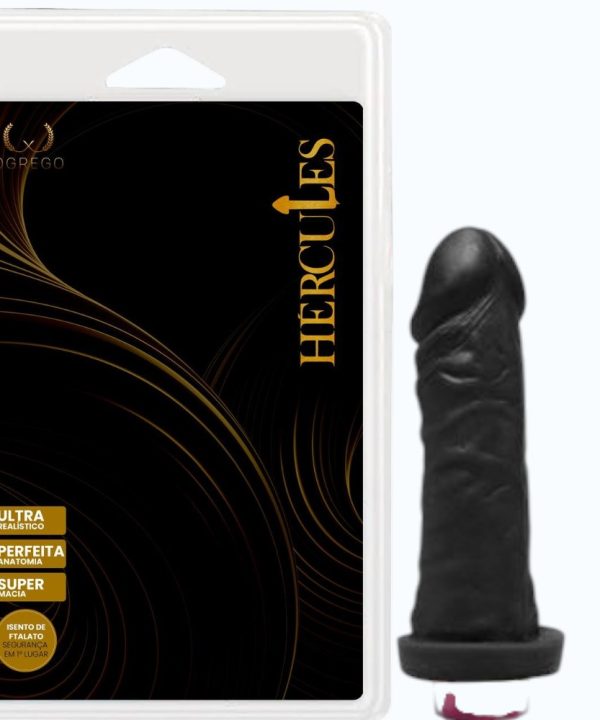 Fobos – Vibrador Realístico 13,5 x 3,9 cm – Compacto, Potente e Flexível - PRETO