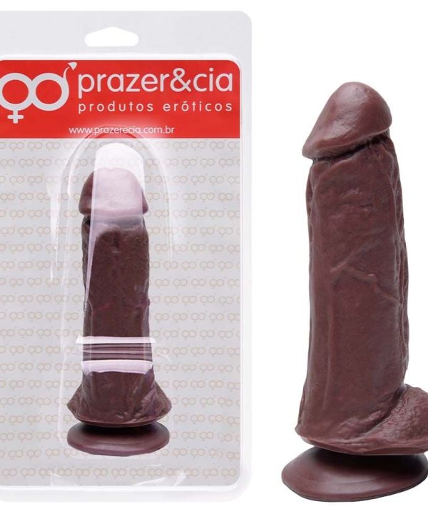 Pênis De Borracha Maciça 17,7 X 4,9Cm - CHOCOLATE