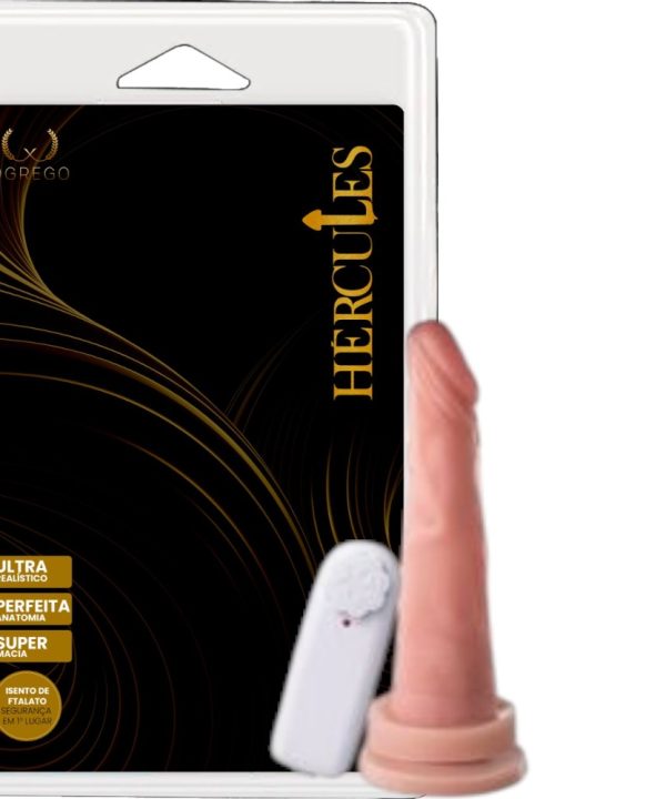 Pênis com Vibrador Hércules – Argos 17,5 x 4,2 cm (com ventosa) - BEGE