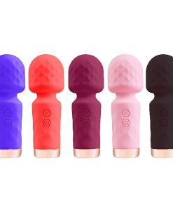 Mini Varinha Mágica Vibratória Texturizada 10 modos - vermelho