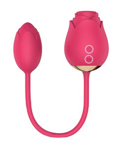 Sugador de Clitóris em Formato de Rosa com Bullet Vibratório - pink