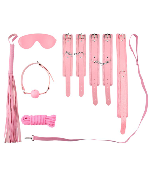 Kit Sado BDSM com 8 peças - ROSA
