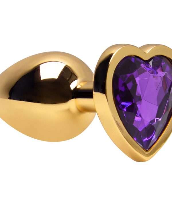Plug Anal P Coração Dourado 7 X 2,8 - ROXO