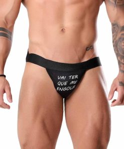 Cueca Jockstrap Fetiche Preta -  VAI TER QUE ME ENGOLIR