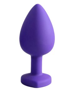 Plug Anal em Silicone com Pedra Coração Pequeno - ROXO