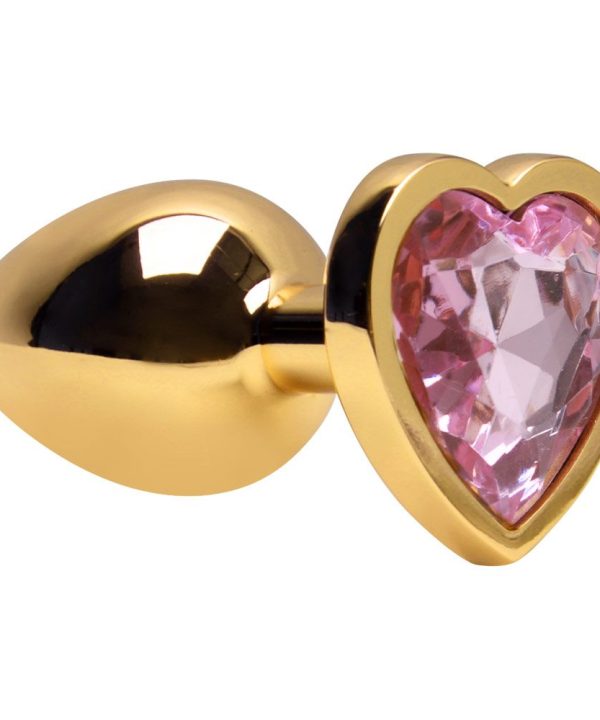 Plug Anal P Aço Dourado Coração - ROSA