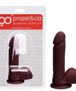 Pênis De Borracha Maciça 17,3 X 4Cm - chocolate