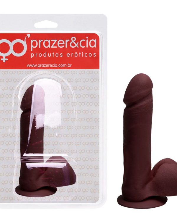 Pênis De Borracha Maciça 17,3 X 4Cm - chocolate