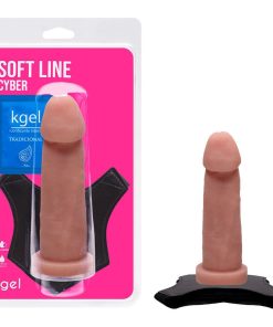 Cinta Com Pênis Cyber Vertebrado 19 X 4,5cm Kgel - BEGE