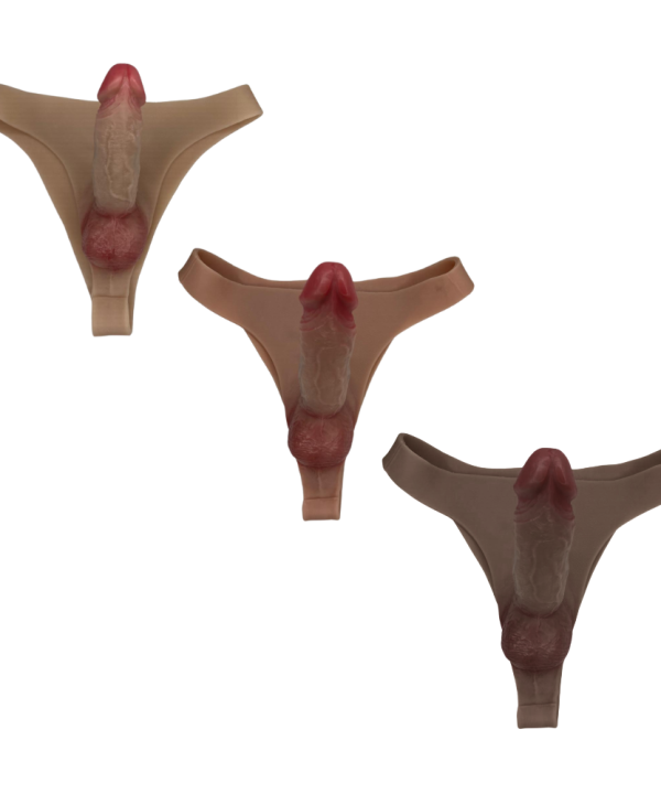 Calcinha strap-on com pênis realístico