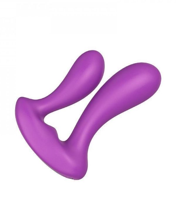 Plug Anal Duplo Mento 9 Vibrações General Import - ROXO