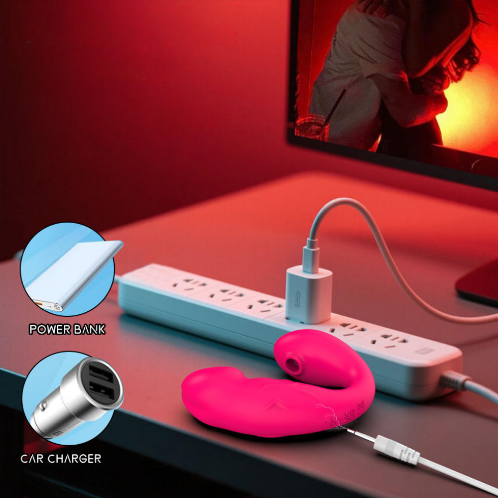O Grego Sex Shop 3 Vibrador ponto G com estimulador clitoriano por aplicativo AZ8 - PINK - Imagem 3