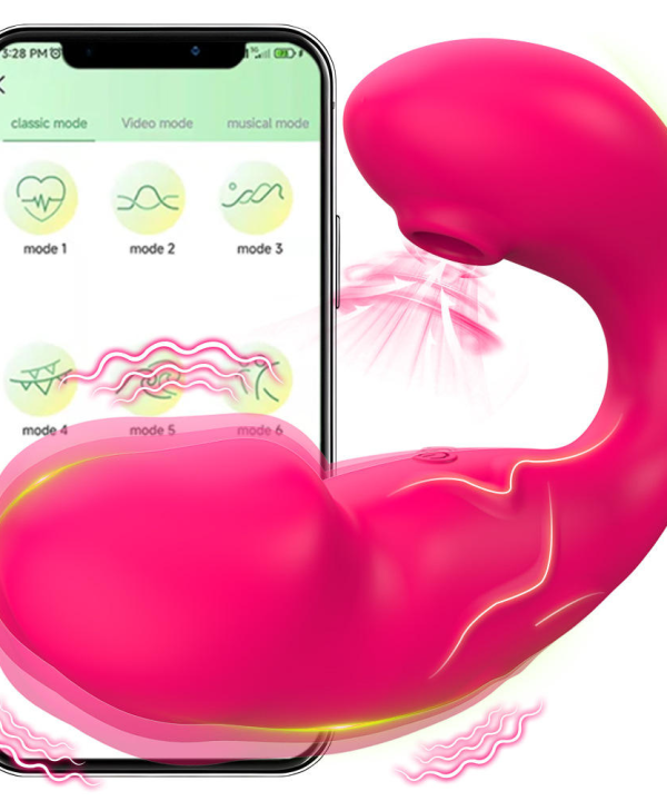 Vibrador ponto G com estimulador clitoriano por aplicativo AZ8 - PINK
