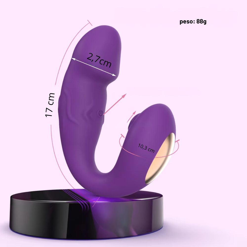 O Grego Sex Shop 6 Vibrador ponto G com estimulador clitoriano por aplicativo AZ8 - PINK - Imagem 6