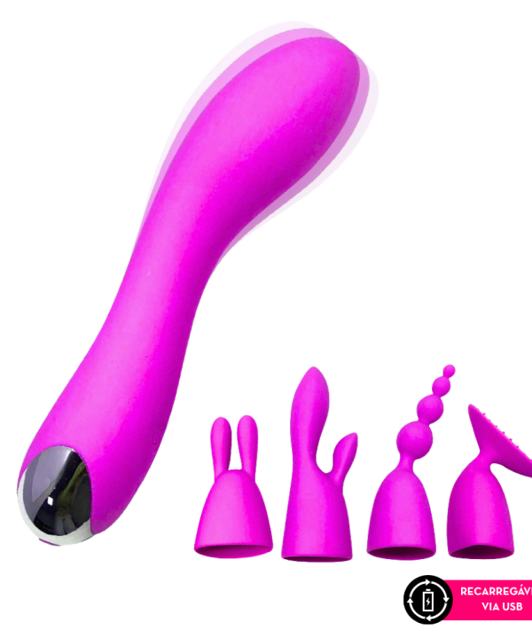 Vibrador multifunções com 4 ponteiras