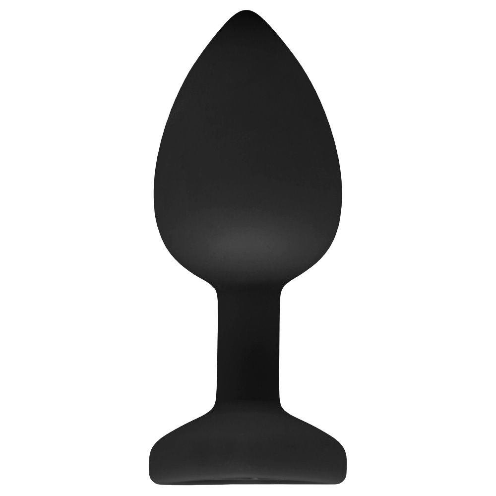 O Grego Sex Shop 2 Plug Anal Silicone Com Pedra Coração P - PRETO - Imagem 2