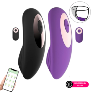Vibrador de calcinha por aplicativo silicone 9modos 9F - ROXO