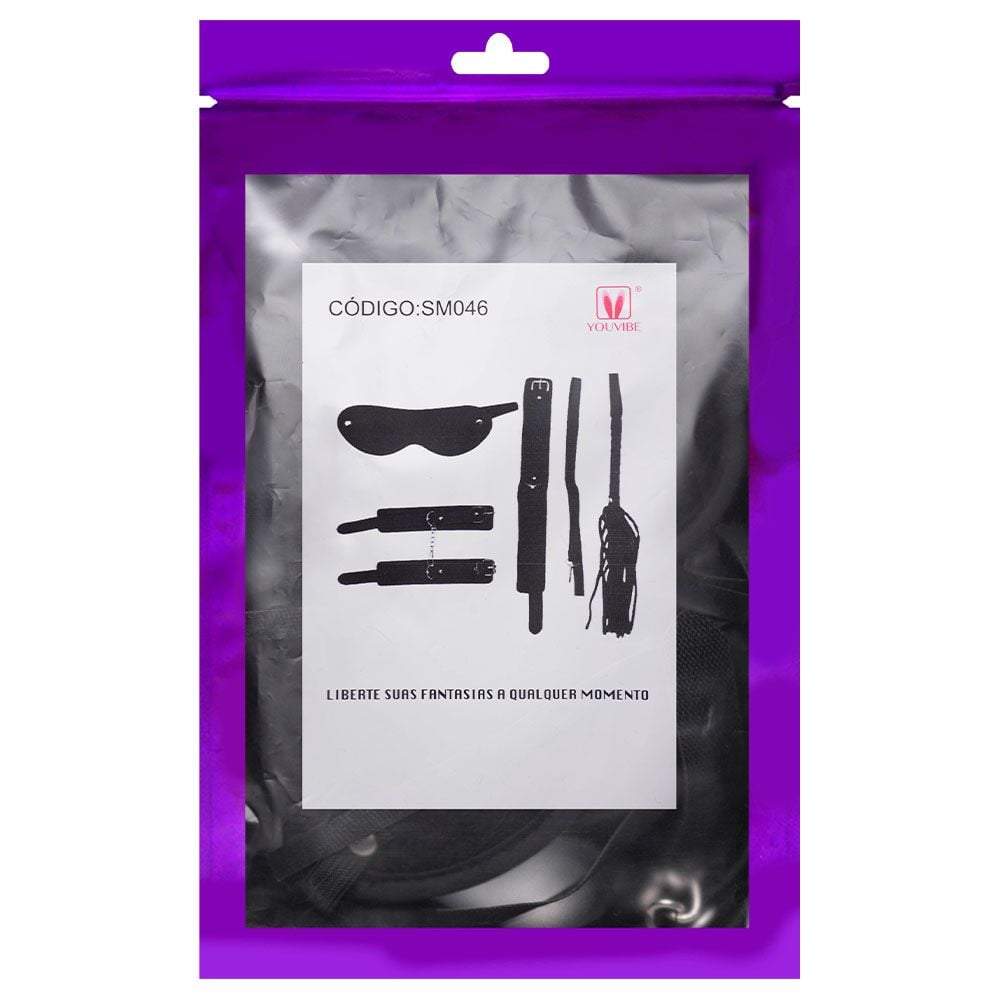O Grego Sex Shop 6 Kit Sado Bondage 5 Itens Youvibe - PRETO - Imagem 6