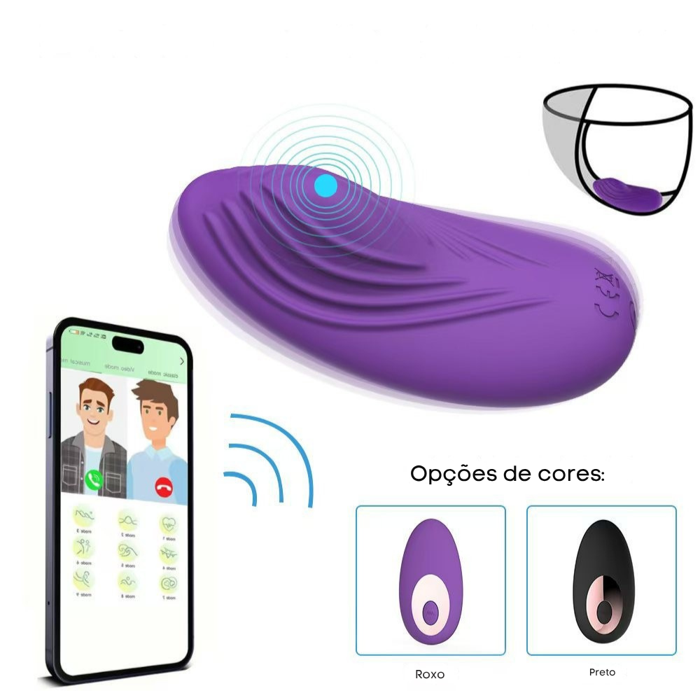 O Grego Sex Shop 3 Vibrador de calcinha por aplicativo silicone 9modos 9F - ROXO - Imagem 3
