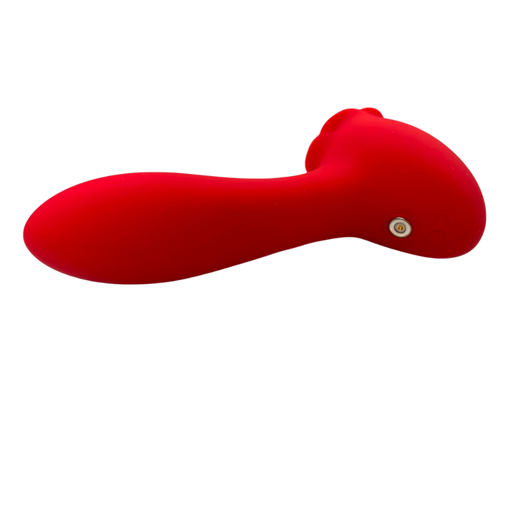 O Grego Sex Shop 2 Vibrador duplo em formato de rosa com esfera giratória - VERMELHO - Imagem 2