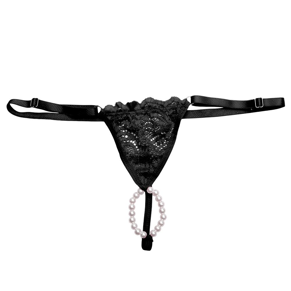 O Grego Sex Shop 3 Fio Dental Tailandesa Preto Strass Frases - puta - Imagem 3