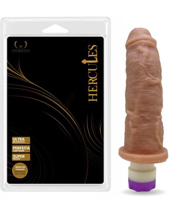 HÉRCULES MINOTAURO – PRÓTESE REALÍSTICA 19 x 5,5 CM COM VIBRO – BEGE