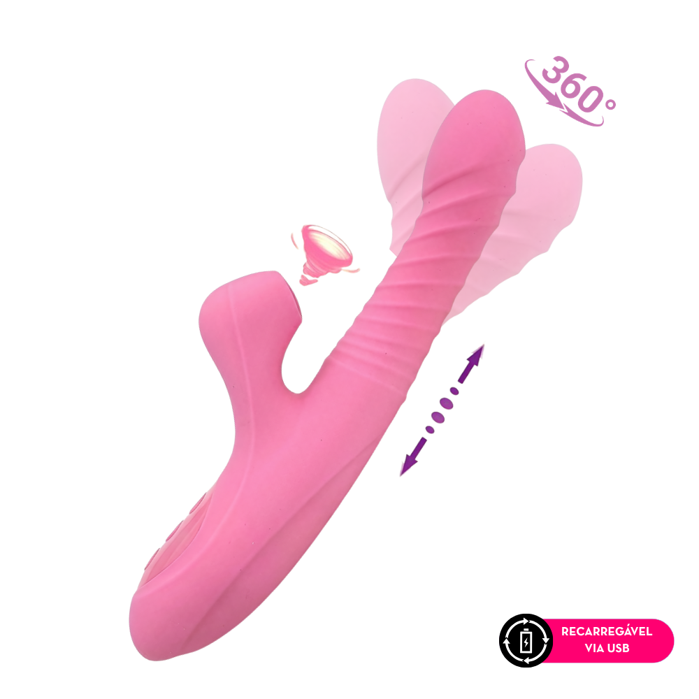 O Grego Sex Shop 1 Vibrador ponto G vai e vem com aquecimento, 360º e estimulador por tecnologia de vibroar
