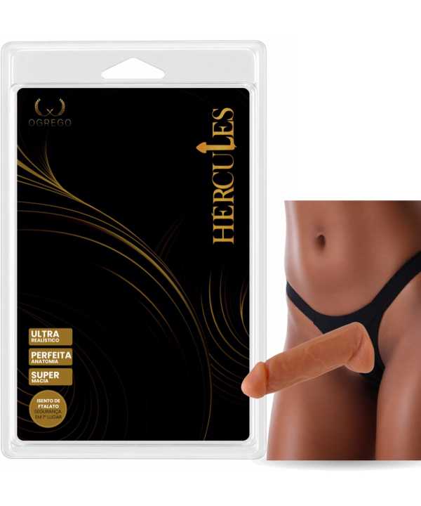 HÉRCULES AMAZONA – PRÓTESE REALÍSTICA 17,5 x 5 CM COM CINTA – BEGE
