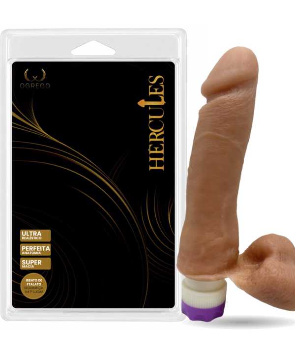 HÉRCULES JASÃO – PRÓTESE REALÍSTICA 17,5 x 4 CM COM VIBRO – BEGE