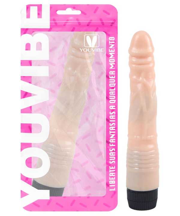 Pênis Vibrador 21 X 3,5Cm Multivelocidade Youvibe - BEGE