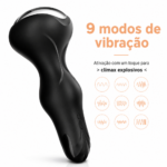 O Grego Sex Shop 8 Plug anal vibratório com rotação 360° por aplicativo 9P - PRETO - Imagem 8