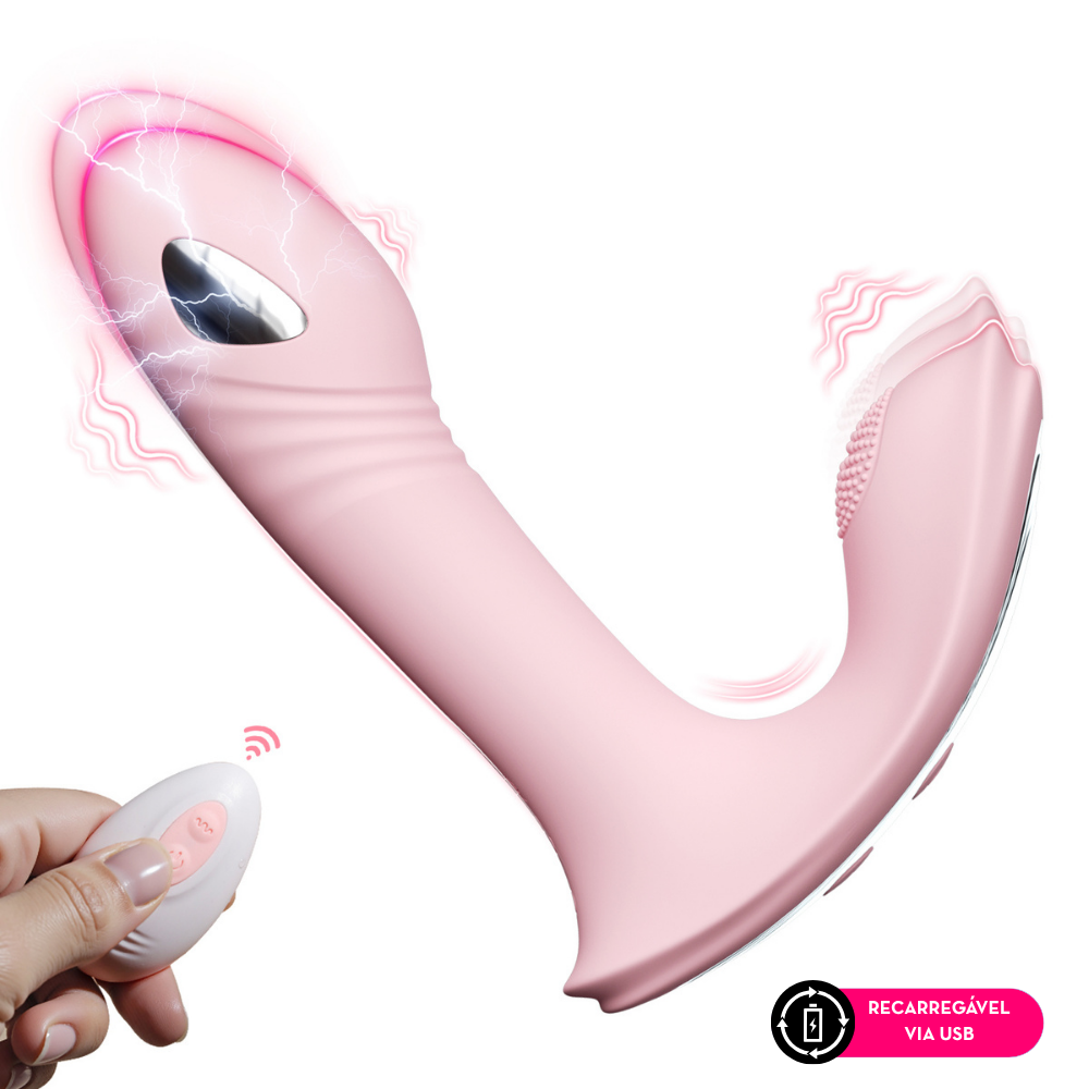 O Grego Sex Shop 1 Vibrador com Estimulação Elétrica, Ponta Texturizada e Controle Remoto