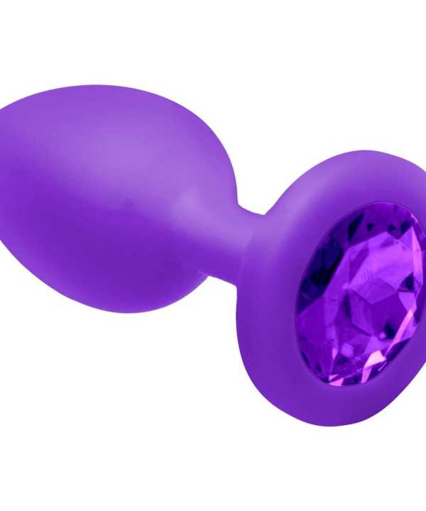Plug Anal Silicone Com Pedra Tamanho P Vipmix - ROXO