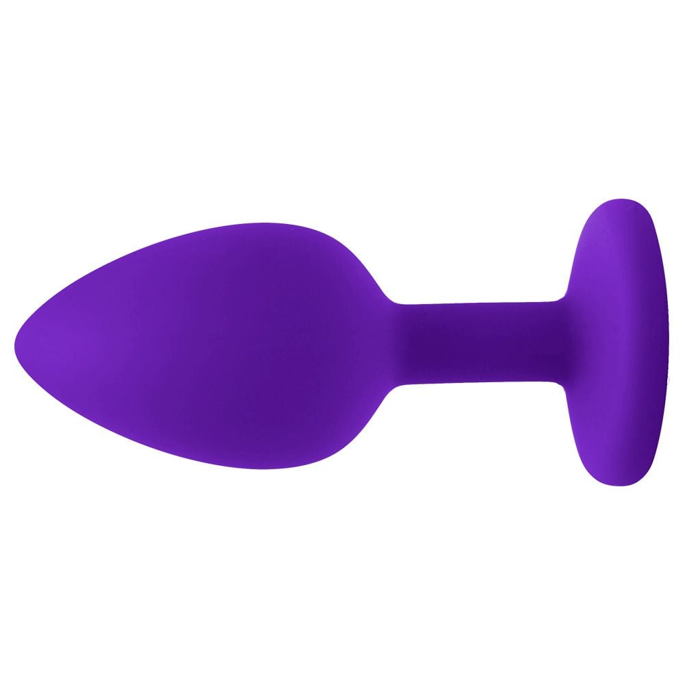 O Grego Sex Shop 3 Plug Anal Silicone Com Pedra Tamanho P Vipmix - ROXO - Imagem 3
