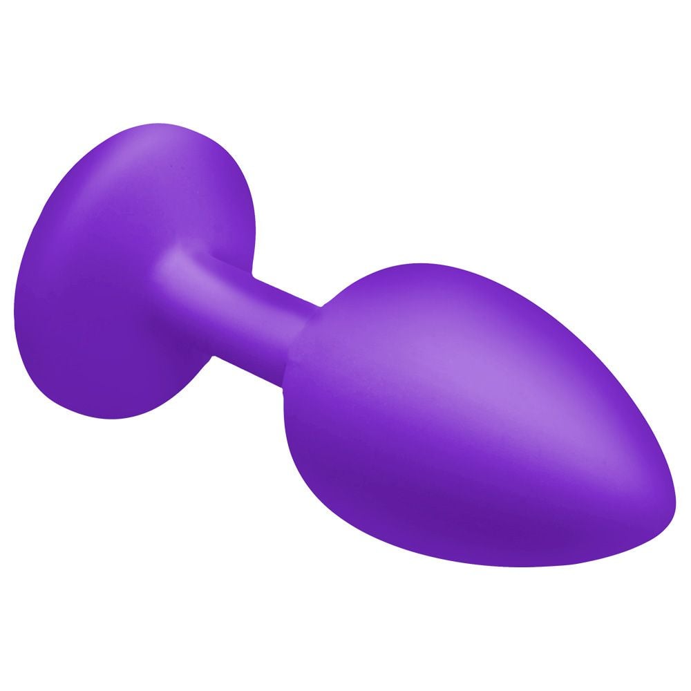O Grego Sex Shop 4 Plug Anal Silicone Com Pedra Tamanho P Vipmix - ROXO - Imagem 4