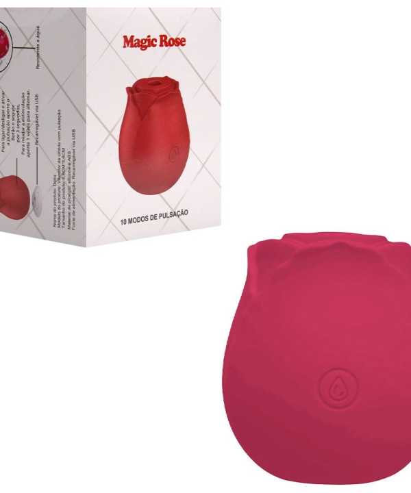 Rosa Estimuladora de Clitóris 10 Pulsações Sexy Import - Vermelho
