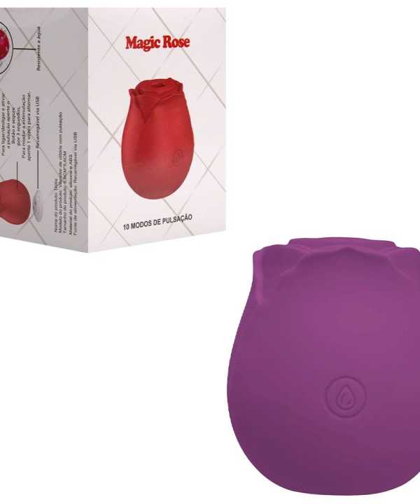 Rosa Estimuladora de Clitóris 10 Pulsações Sexy Import - Roxo