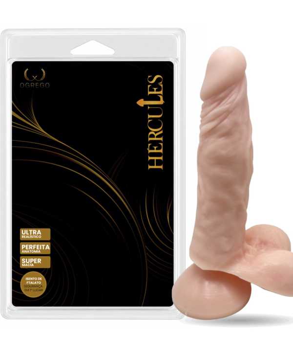 HÉRCULES POSEIDON – PRÓTESE REALÍSTICA 17 x 4,5 CM COM VENTOSA – ROSA