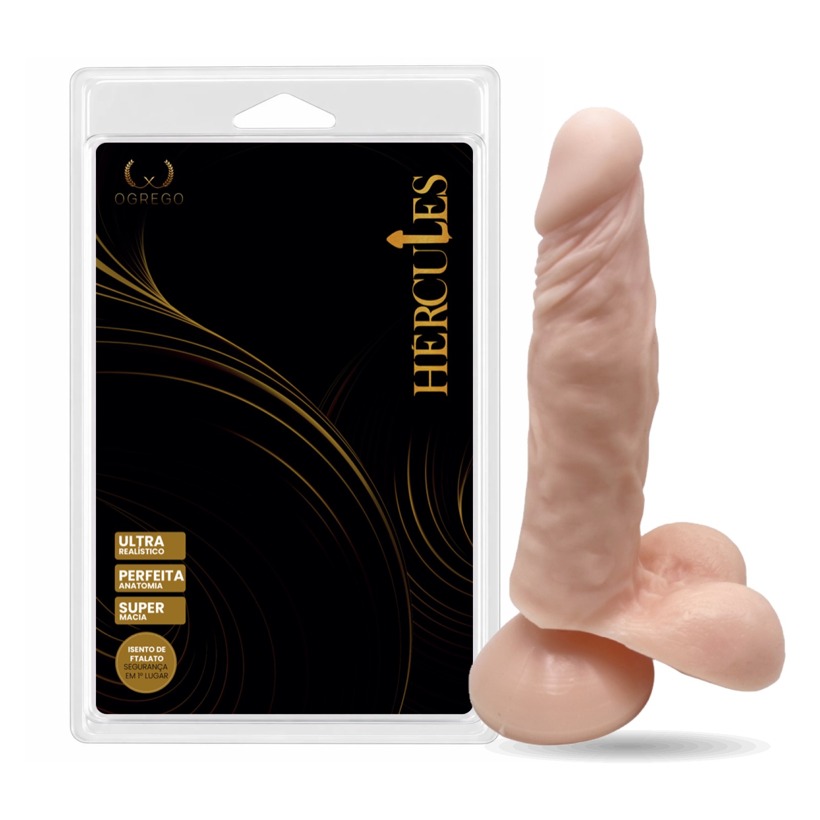 O Grego Sex Shop 1 HÉRCULES POSEIDON – PRÓTESE REALÍSTICA 17 x 4,5 CM COM VENTOSA – ROSA